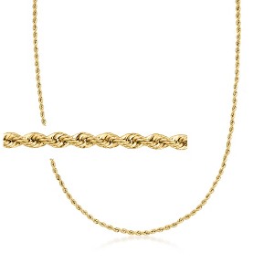Ross-Simons Italian 1.5mm 18kt Yellow Gold Rope-Chain Necklace - 1 of 3