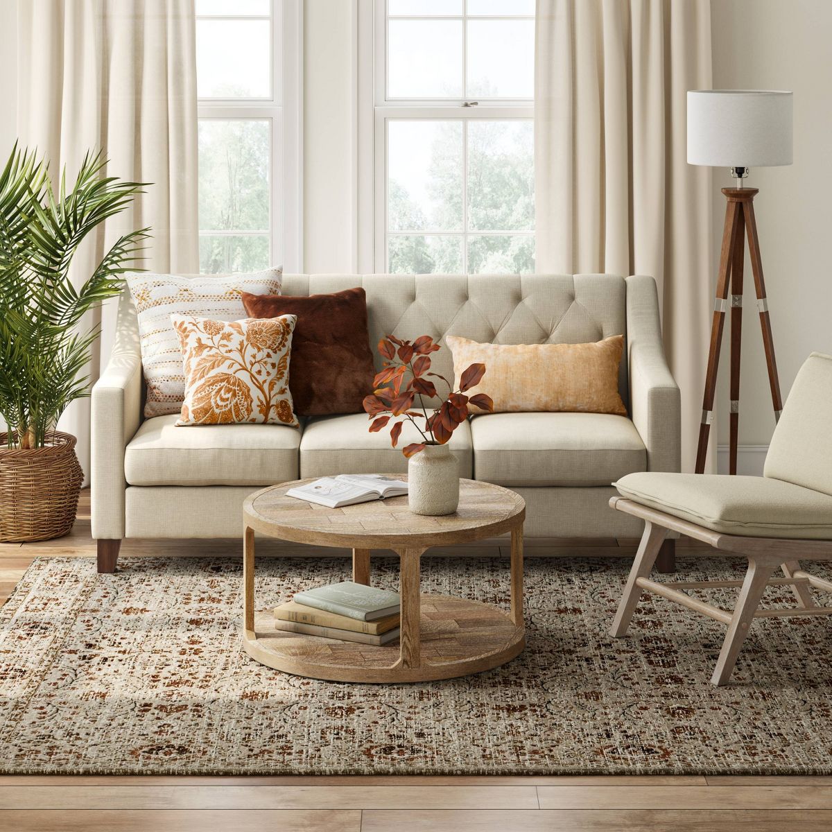 Oakton Jacquard Chenille Area Rug Rust - Threshold™ - thumbnail 2