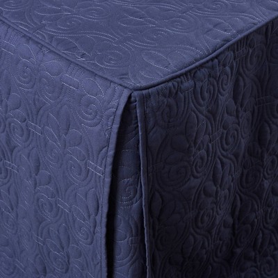 Navy Microfiber Queen Bedspread Set with Shams