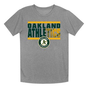MLB Oakland Athletics Boys' Gray Poly T-Shirt - 1 of 1