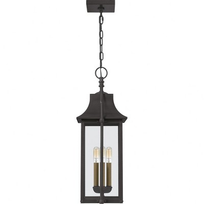 Western Bronze Glass 3-Light Outdoor Hanging Lantern