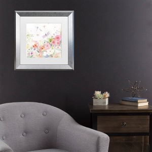 Trademark Fine Art Sheila Golden Dragonfly Garden Serenade Matted Framed Art - 1 of 4