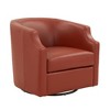 Top Grain Leather Swivel Glider Barrel Chair with Pocket Coil Seat, Reversible Cushion, and 360-Degree Swivel - 2 of 4