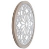 HomeRoots 25" Natural And White Wood Medallion Round Hanging Wall Decor - 4 of 4