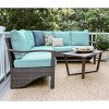 Leisure Made Augusta 5pc Wicker Sectional in Spa Blue Fabric - 3 of 4