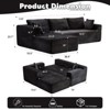 TiramisuBest L-Shaped Sectional Sofa with Chaise, Deep Seat Modular Sleeper Couch, Corduroy Floor Sofa for Living or Apartment, Black - 4 of 4