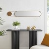 Mid-century Modern Antique Brass Oval Hanging Decorative Wall Mirror - Horizontal or Vertical Wall Mount - 4 of 4