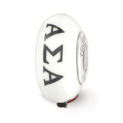 Black Bow Jewelry  Alpha Sigma Alpha Greek Life Bracelet Bead Charm