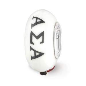 Black Bow Jewelry Sterling Silver Alpha Sigma Alpha Greek Life Bracelet Bead Charm - 1 of 4