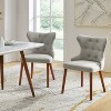 Lidia Mid-century Modern Wingback Dining Chair with Solid Wood Legs Set of 2|ARTFUL LIVING DESIGN - 3 of 4