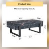 Modern Industrial Coffee Table with Wood Grain Finish and Metal Legs, Rectangular Center Table for Living Room or Office Decor-The Pop Home - 4 of 4