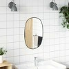 Aghana Digitals Oval Black Matte Wall Mirror - Indoor Synthetic Glass, 15.7x23.6in, Minimalist - 3 of 4