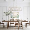 Rennnsan Elveny 47" W 6 - Light Rectangle Candle Distressed Metal Industrial Dimmable Chandelier in White - 4 of 4