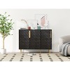 VYNXARIA 3-Door Storage Cabinet with Honeycomb Metal Doors and Adjustable Shelves - 2 of 4