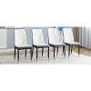 Vynxaria 4-Piece White Dining Chair Set - Modern PU Upholstered High Back Chairs - 2 of 4