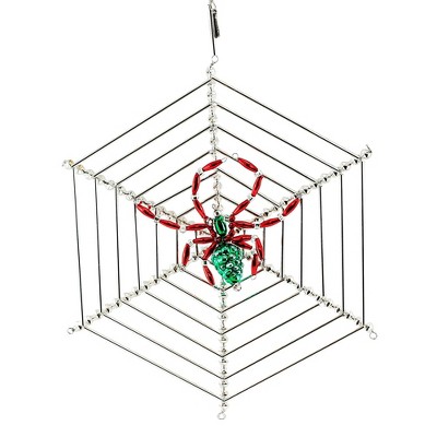 Santa Land 8.0" The Beaded Christmas Spider Ornament Web Czech Luck  -  Tree Ornaments