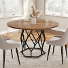 Round Table for 4 to 6 People, 120cm Dining Table with Metal Base in Diamond Shape, Round Farmhouse Wood Table for Kitchen, Living Room - 4 of 4