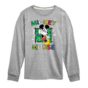 Boys' - Disney - Mickey Mouse Cartoon Pop Long Sleeve Graphic T-Shirt - 1 of 4