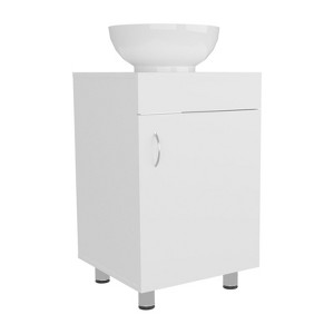 SEVOBAL Bathroom Vanities 18 Inch Free Standing Vanity with Vessel Sink and One Door Storage for Small Bathrooms, White, 28.35"*22.44"*11.42" - 1 of 4