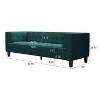 NicBex Velvet Sectional Sofa Couch with Armrest Mid-Century Upholstered 3-Seater Couch with Wood Legs for Living Room,Apartment - 3 of 4
