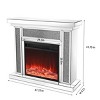 Coolbibila Indoor Modern Acrylic Diamond Mirror Electric Corner Fireplace,Freestanding Electric Home Heating Furnace Fireplace Mantelpiece - 4 of 4