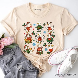 Just a Jolly Goose Christmas T-Shirt, Holiday Geese Santa Festive Tee | OrnamentallyYou - 1 of 4