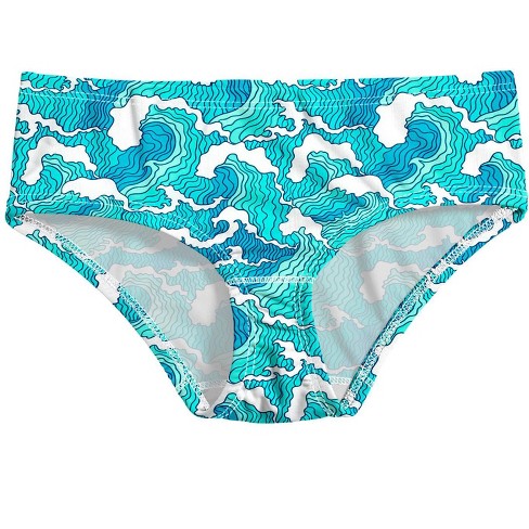City Threads Usa-made Upf 50+ Printed Girls Swim Briefs | Turq Waves ...