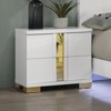 Vynxaria Contemporary 2-Drawer Nightstand - Bracketed Metal Legs, Ball-Bearing Glides, Dust-Proof Cases, Bedroom Furniture - 2 of 4