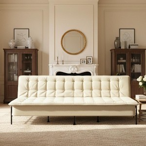 Homy Casa 76.8" Modern Fabric 3-Seat Sofa with Adjustable Backrest and Spring Cushion - 1 of 4