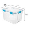 Sterilite 120qrt. Multipurpose Clear Plastic Storage Container Box with Latching Lids and 2 Rear Wheels - 2 of 4