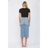Women's Mic Distressed Midi Skirt - mica denim - 3 of 4