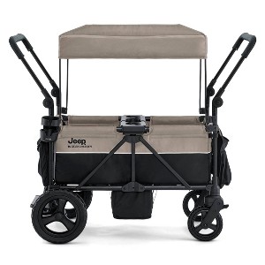 Jeep Wrangler Mojave All-Terrain 2- Seater + Stroller Wagon with Built-In  Standing Board by Delta Children - Tan/Black