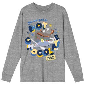 Polar Express We Got Hot Chocolate Crew Neck Long Sleeve Gray Heather Women's Tee - 1 of 3