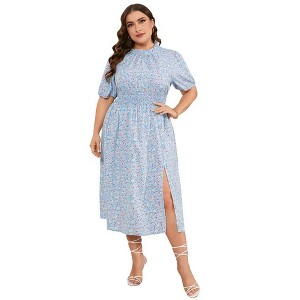 Wrap Midi Dresses A-Line Flare Casual Short Dresses - 1 of 1