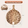 Wooden Deviled Egg Platter, 24-Hole Round Charcuterie Board Tray for Kitchen Countertop Serving - 2 of 4