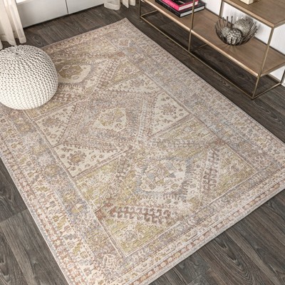 Darija Ornate Geometric Medallion Area Rug  - JONATHAN Y