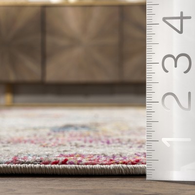 Multicolor Abstract Synthetic Rectangular Area Rug, 3' x 5'