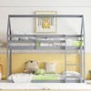 Whisen Twin over Twin Rubber Wood House-Shaped Floor Bunk Bed with ladder and Safety Guardrails - 2 of 4