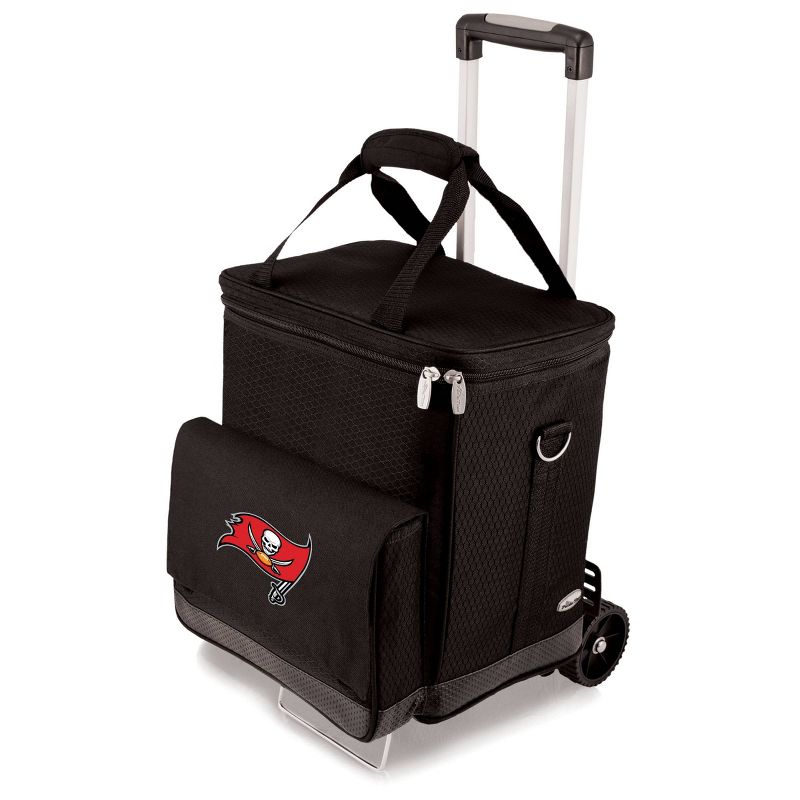 NFL Tampa Bay Buccaneers Cellar Six Bottle Wine Carrier and Cooler Tote with Trolley, 1 of 4