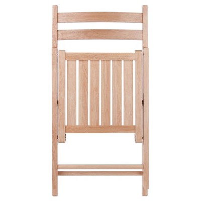 Natural Wood Armless Folding Reception Chairs, Set of 4