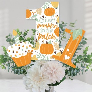 Big Dot of Happiness 1st Birthday Little Pumpkin - Fall First Birthday Party Centerpiece Sticks - Table Toppers - Set of 15 - 1 of 4