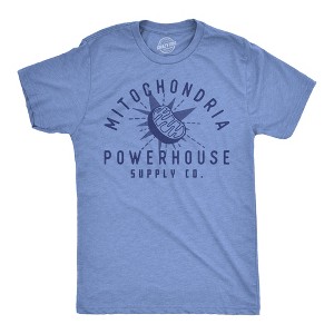 Mens Funny T Shirts Mitochondria Powerhouse Supply Co Sarcastic Science Graphic Tee For Men - Crazy Dog Men's T Shirt - 1 of 4
