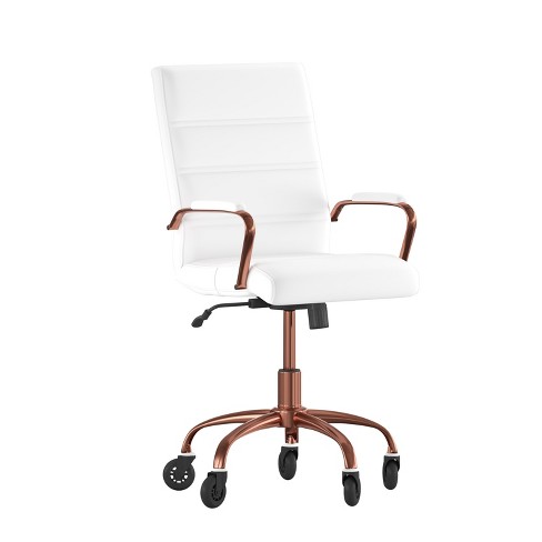 Flash Furniture Camilia Mid-back White Leathersoft Executive