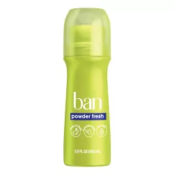 Ban Invisible Roll-On Antiperspirant Deodorant Powder Fresh with Odor-Fighting Ingredients - 3.5 fl oz