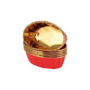 Unique Bargains Cupcake Liners Oval Cup Disposable Laminated Paper 3.74"x2.56"x1.18" 50 Pcs - 1 of 4