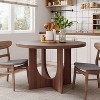 Christopher Knight Home Naomi Rustic 48" Wood Round Dining Table with Criss Cross Legs Walnut - 2 of 4
