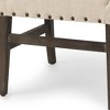 HomeRoots Cream and Brown Upholstered Linen And Solid Wood Dining Side Chair - 4 of 4