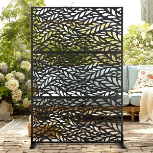 TUYOHW Metal Privacy Screen Outdoor, Decorative Privacy Panels, Freestanding Privacy Screen for Patio, Garden, Pool (White Square) - 1 of 4