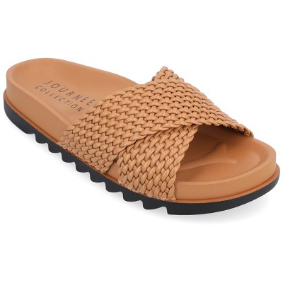 Journee Collection Womens Gretie Flatform Treaded Slide Sandal