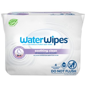 WaterWipes Plastic-Free Soothing Clean 99% Water-Based Formula with Botanical Extract Baby Wipes - Unscented - 240ct - 1 of 4